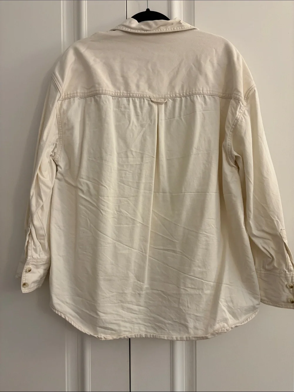 Old Navy white/ivory denim button down shirt jacket